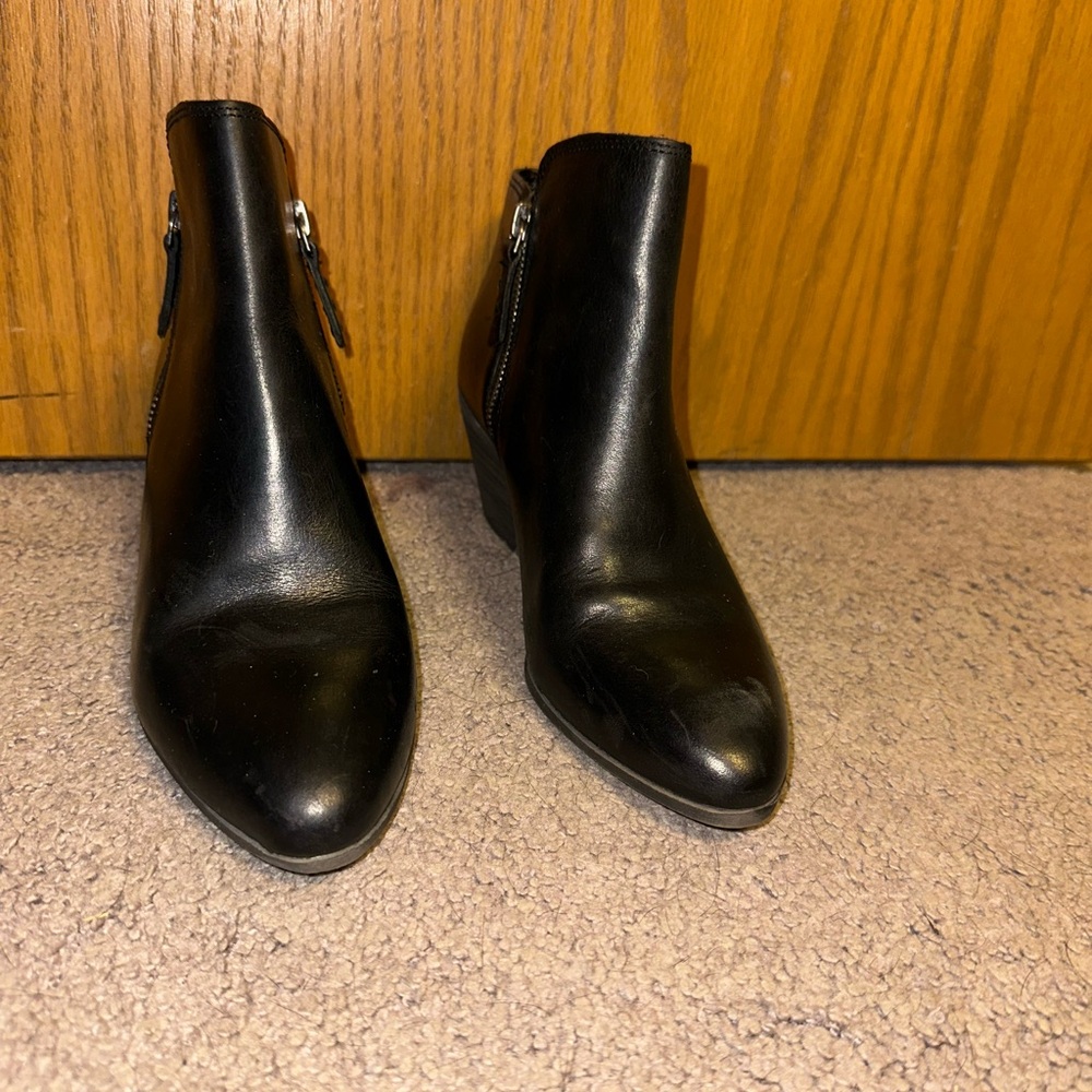 Frye Sleek Black Ankle Boots with Pointed Toe